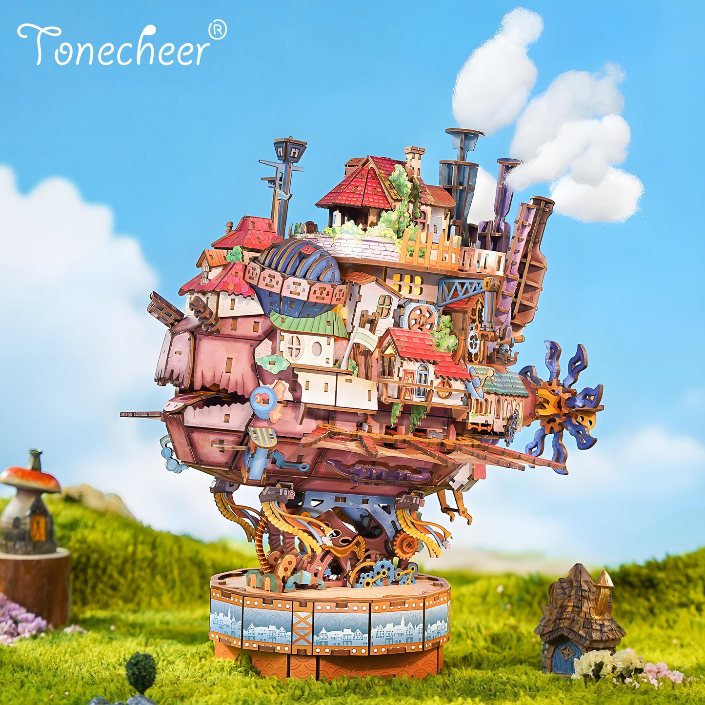 TONECHEER DIY 3D Puzzle Transmission Model Kit (Walking Castle)