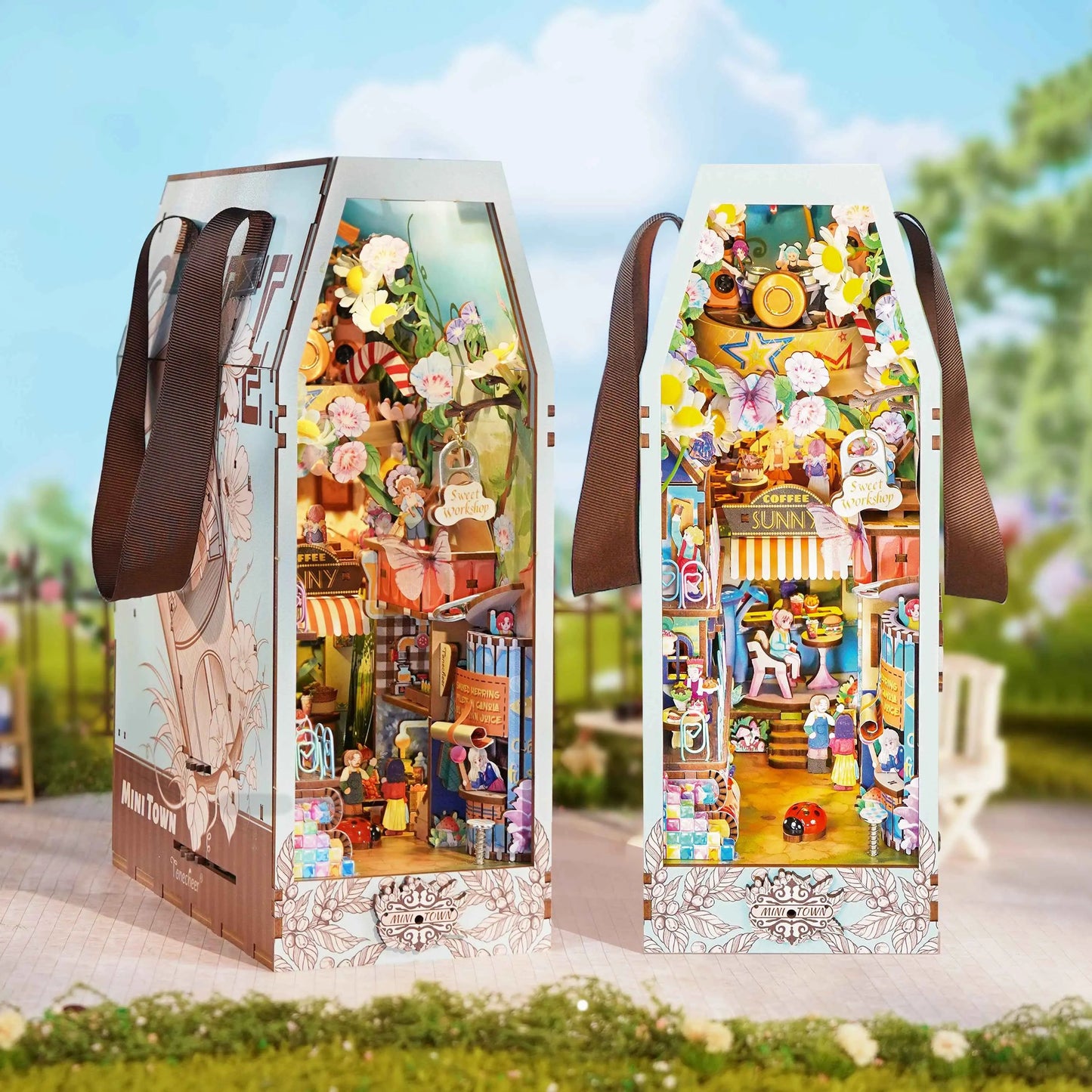 TONECHEER 3D Wooden Puzzle DIY Book Nook Kit (Mini Town)