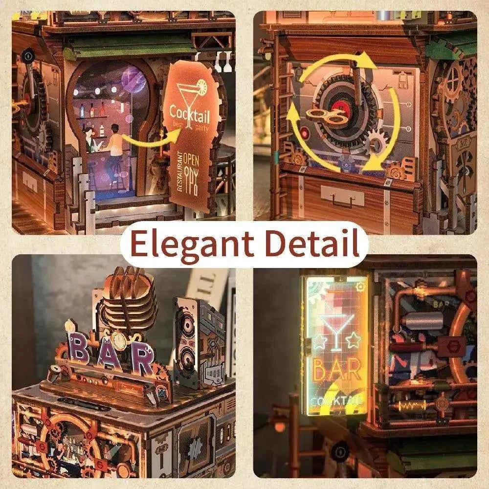 TONECHEER 3D Puzzle Box Miniature DIY Desktop Storage Kit (Punk Bar)
