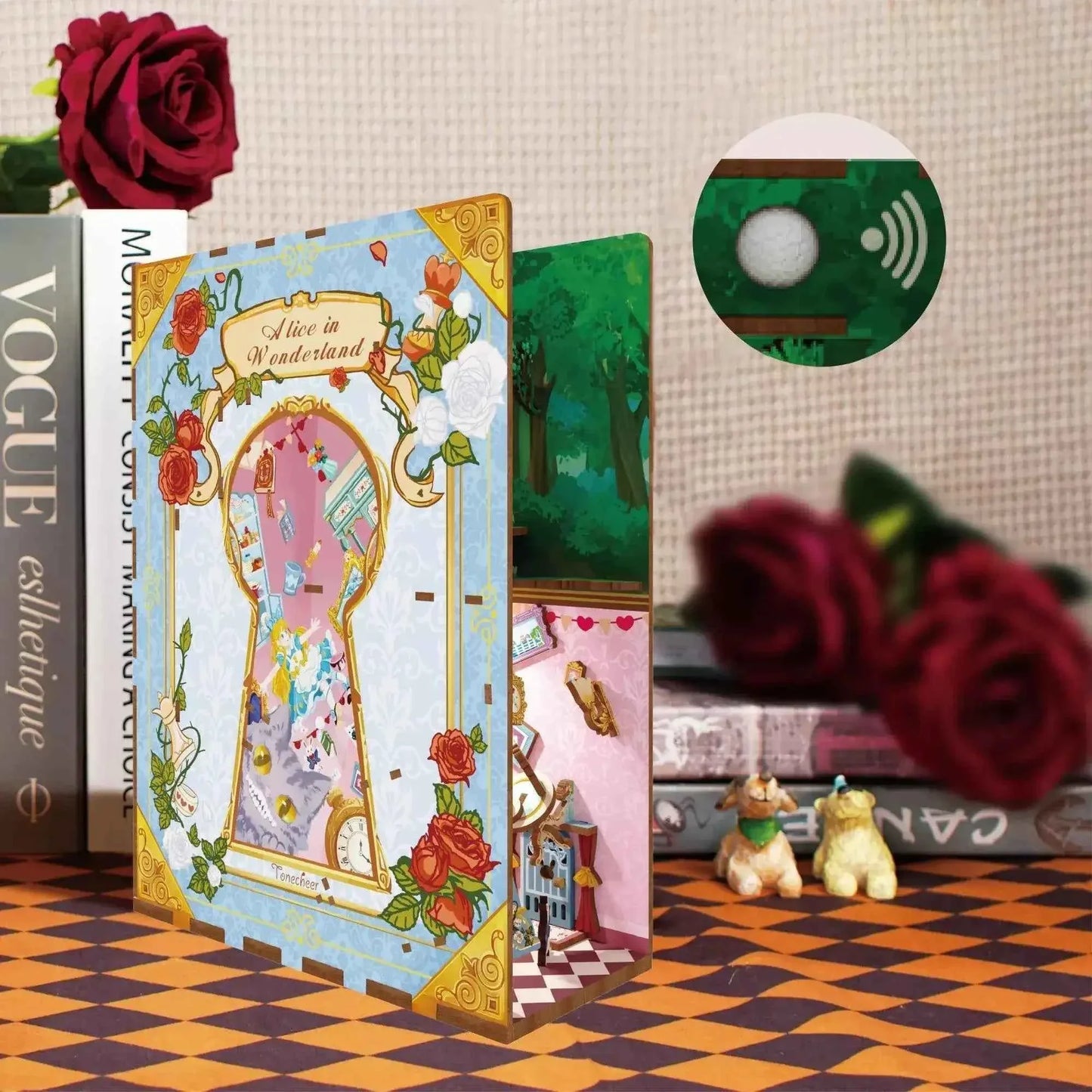 TONECHEER Mother's Day FLASH SALE 3D Wooden Puzzle DIY Book Nook Kit (Alice in Wonderland)