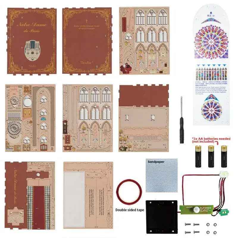 Pure Snoze 3D Wooden Puzzle DIY Book Nook Kit (Notre-Dame de Paris)