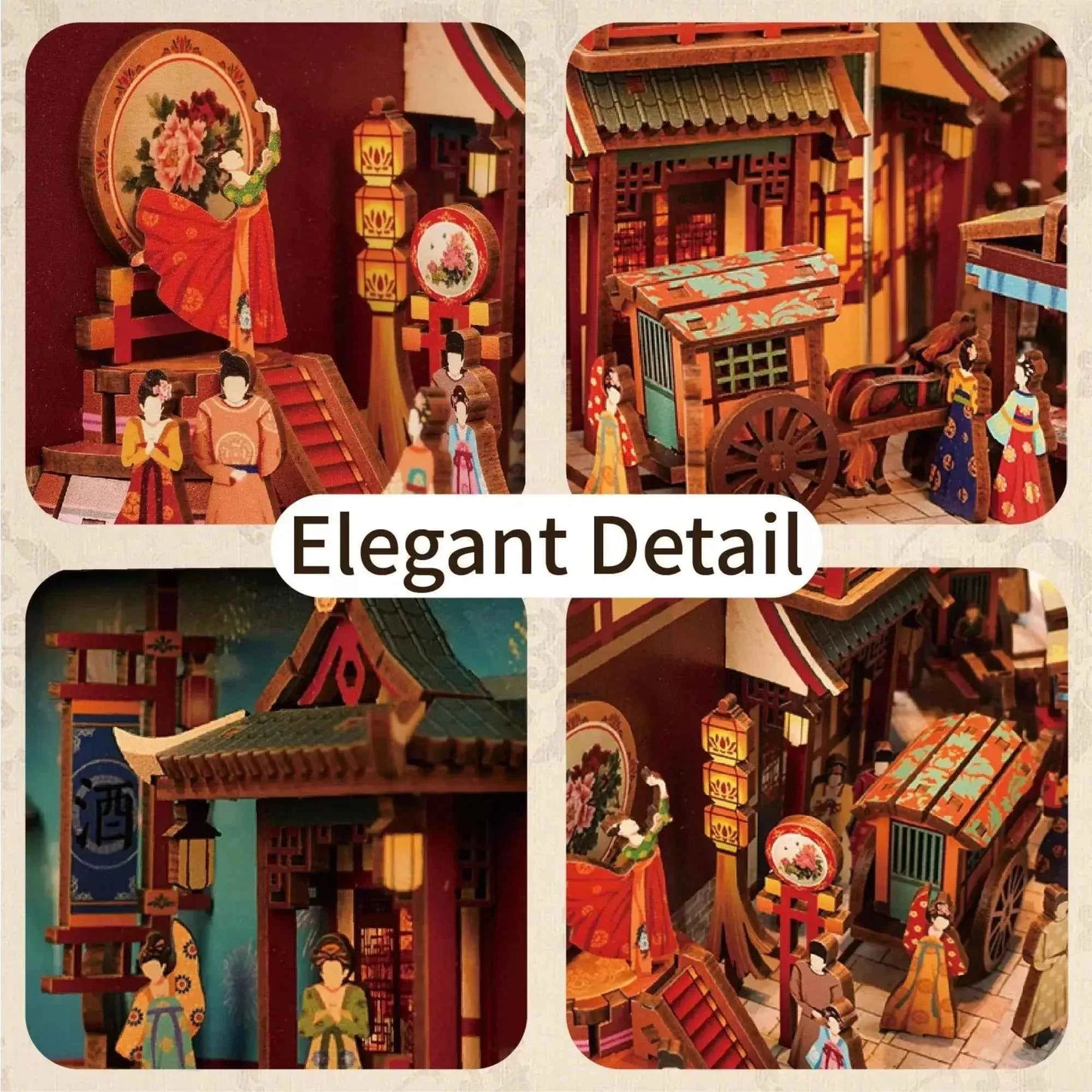 TONECHEER 3D Puzzle DIY Book Nook Kit (The Banquet of Tang Dynasty)