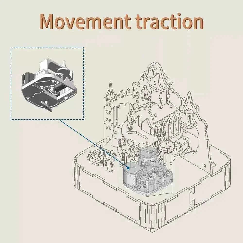 TONECHEER 3D Creative Musical Puzzle DIY Rotating Music Box Kit (Magical Castle)