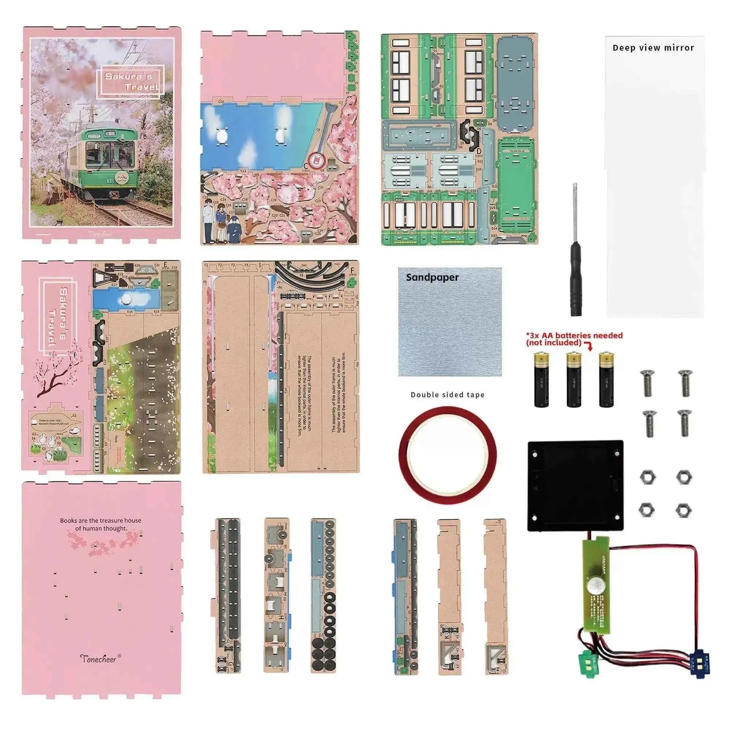 Pure Snoze 3D Wooden Puzzle DIY Book Nook Kit (Sakura's Travel)
