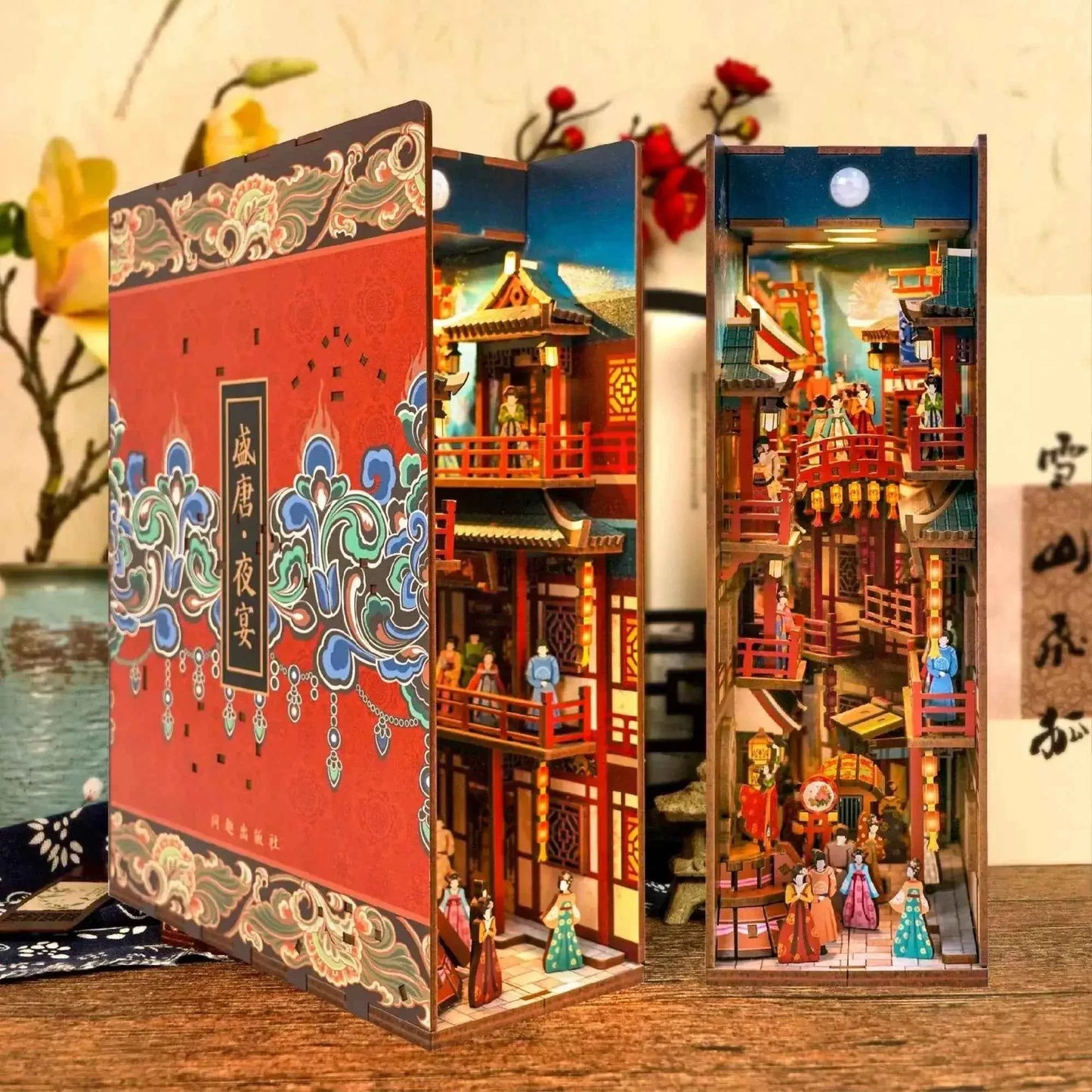 TONECHEER 3D Puzzle DIY Book Nook Kit (The Banquet of Tang Dynasty)