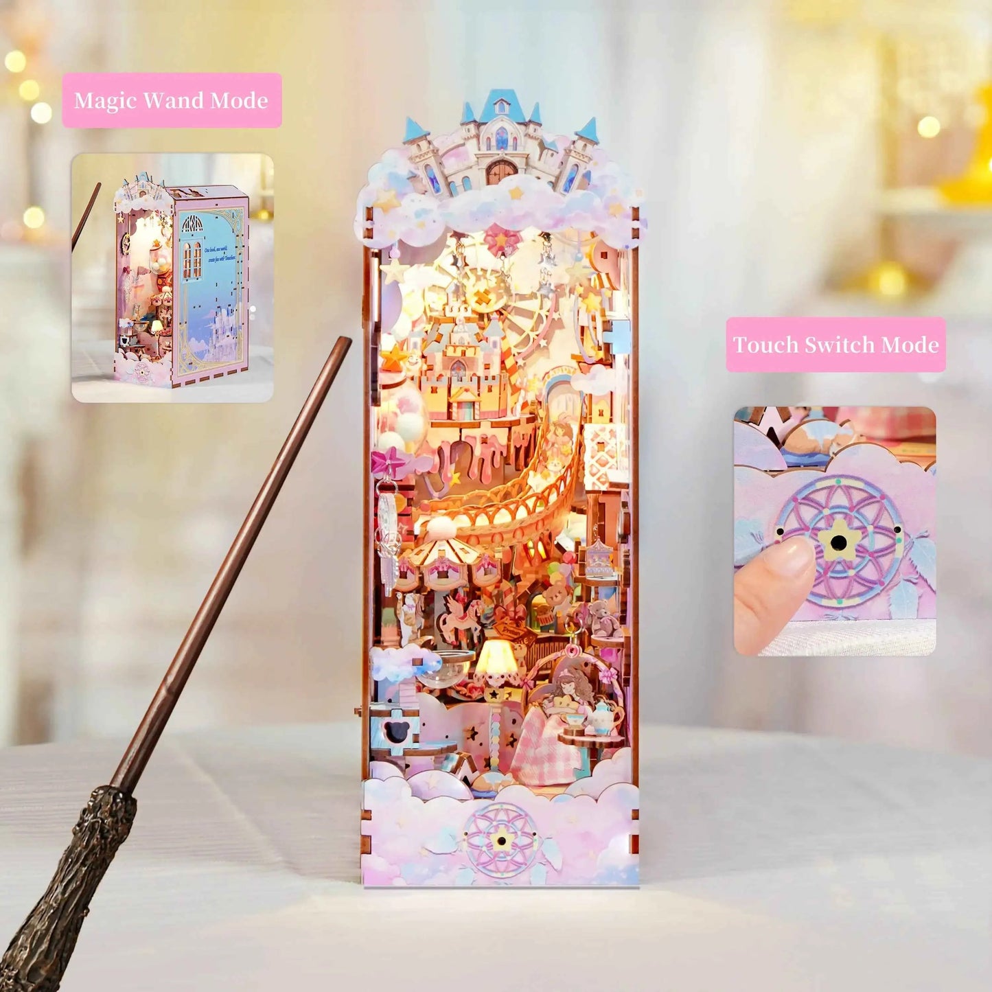 TONECHEER 3D Wooden Puzzle DIY Book Nook Kit (Sweet Dream)