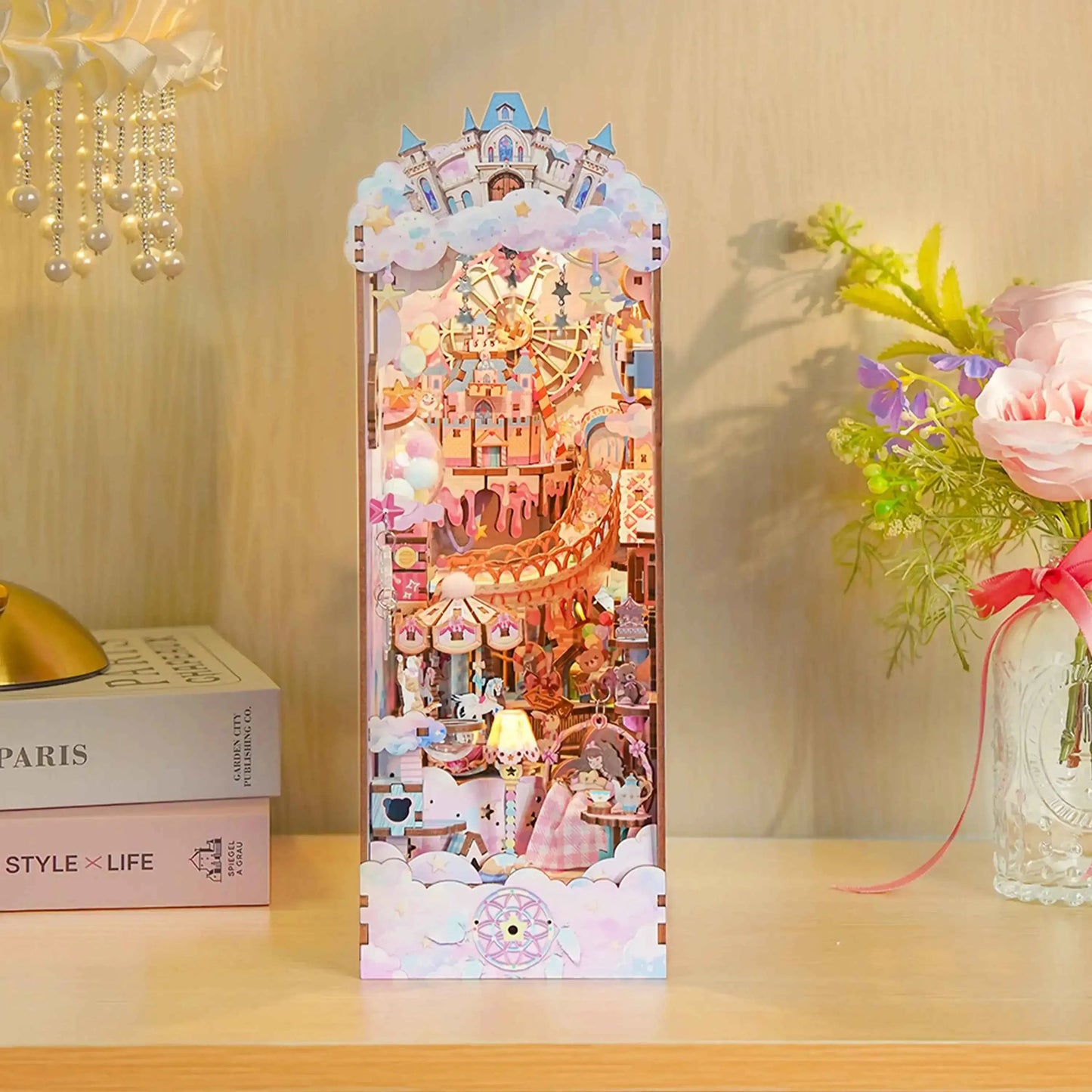 TONECHEER 3D Wooden Puzzle DIY Book Nook Kit (Sweet Dream)